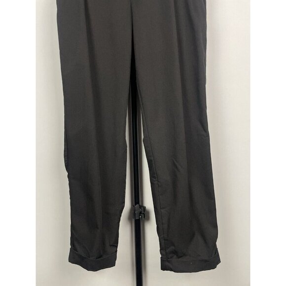 Zara Black Elastic Waist Pleated Tapered Cuffed Ankle Trousers Size S - Picture 3 of 8